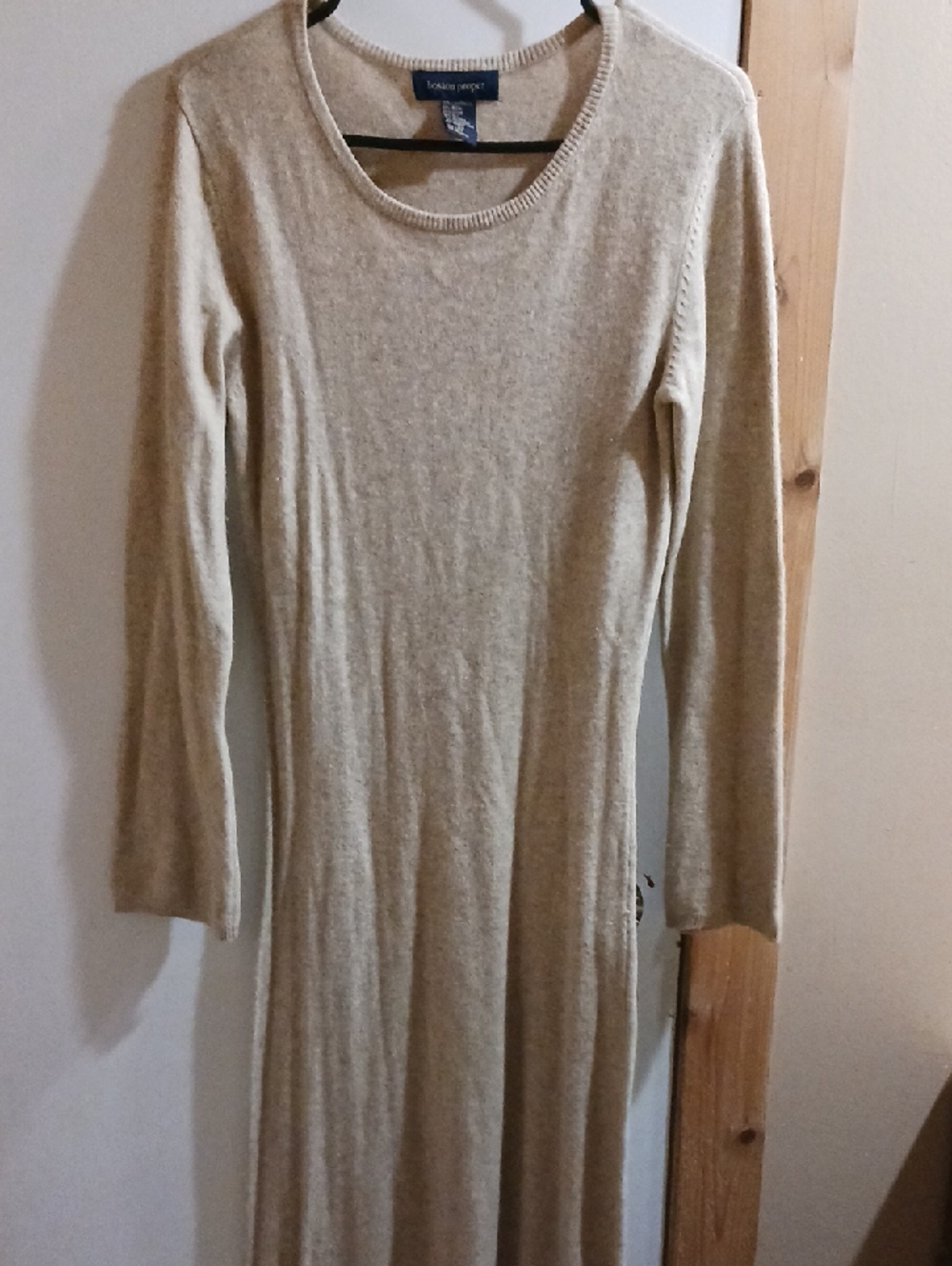 Boston Proper Cream Long Sleeve Maxi Dress